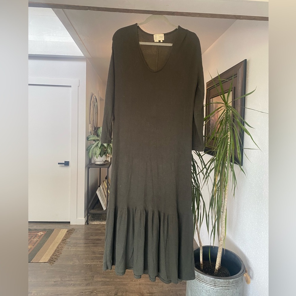 Saturday Sunday Elegant Olive Green Maxi Dress Women’s Small Preloved